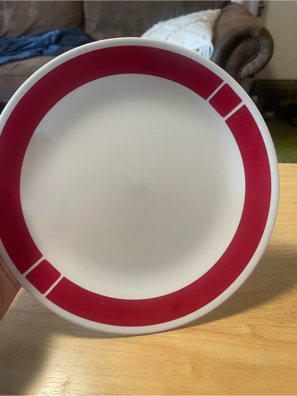 Vintage Corelle Urban Red 10.25” Dinner Plate, Chip Resistant, Lead Free
